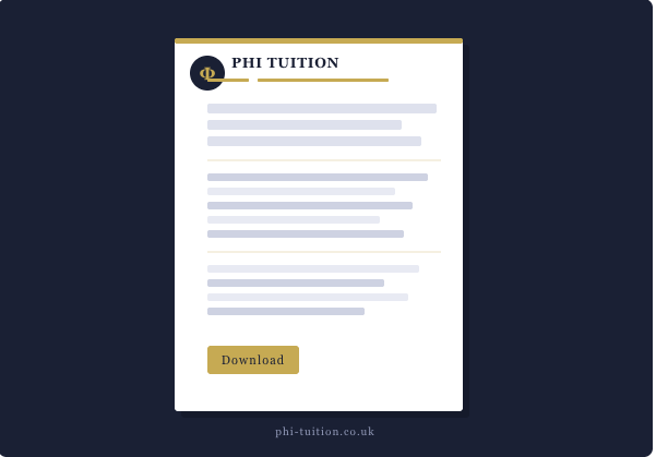 Phi Tuition Brochure preview